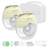 KISSBOBO Wearable Breast Pump-More Invisible & Lighter GLE10 Set-Double-yellow