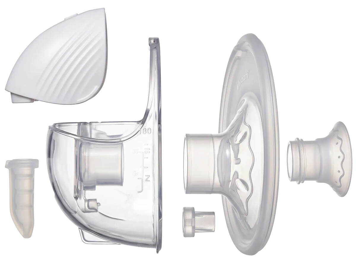 Exploded view of the KISSBOBO K3 wearable breast pump components